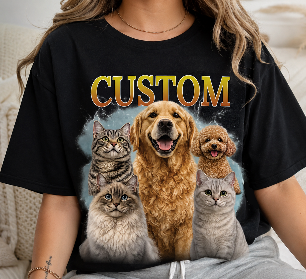 Custom Rap Pet Photo T-shirt