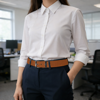 Chestnut Crescent Belt with Metal Buckle